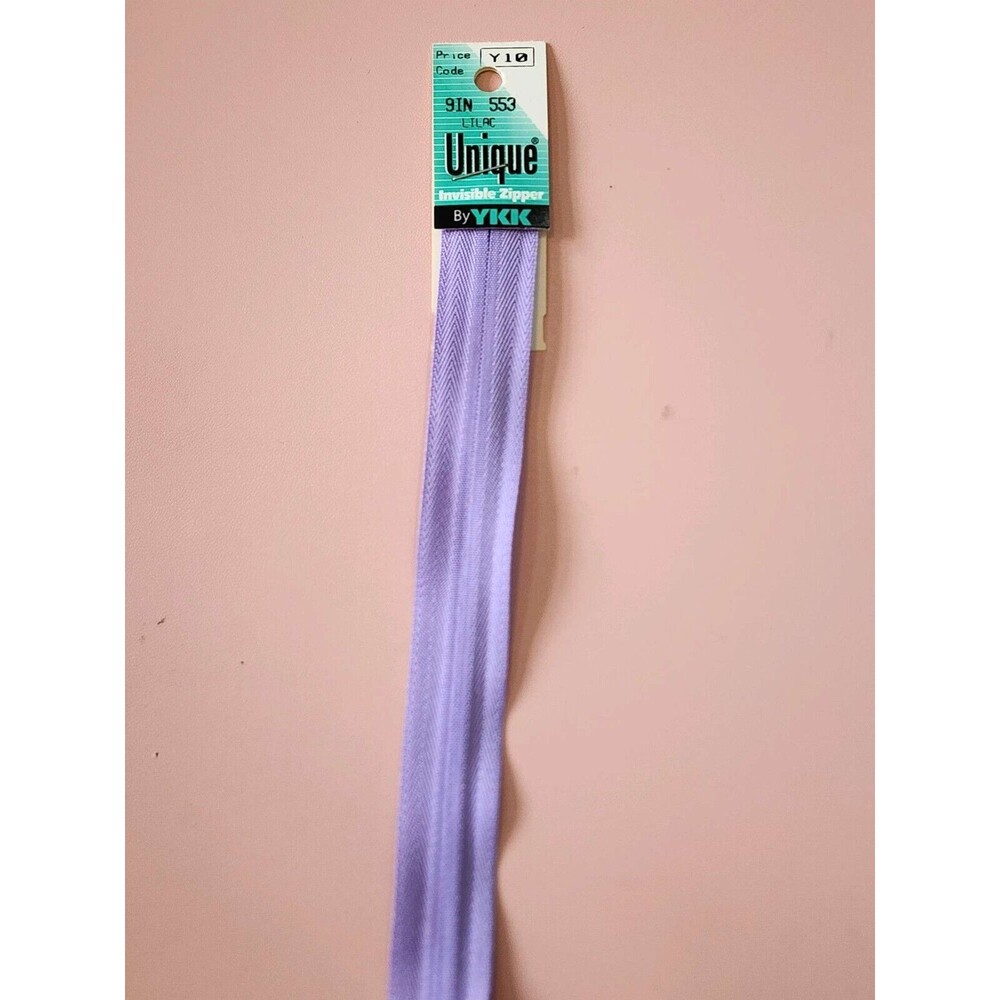 YKK New Unique Invisible Zipper 9in Orchid Color 552, ART 0309